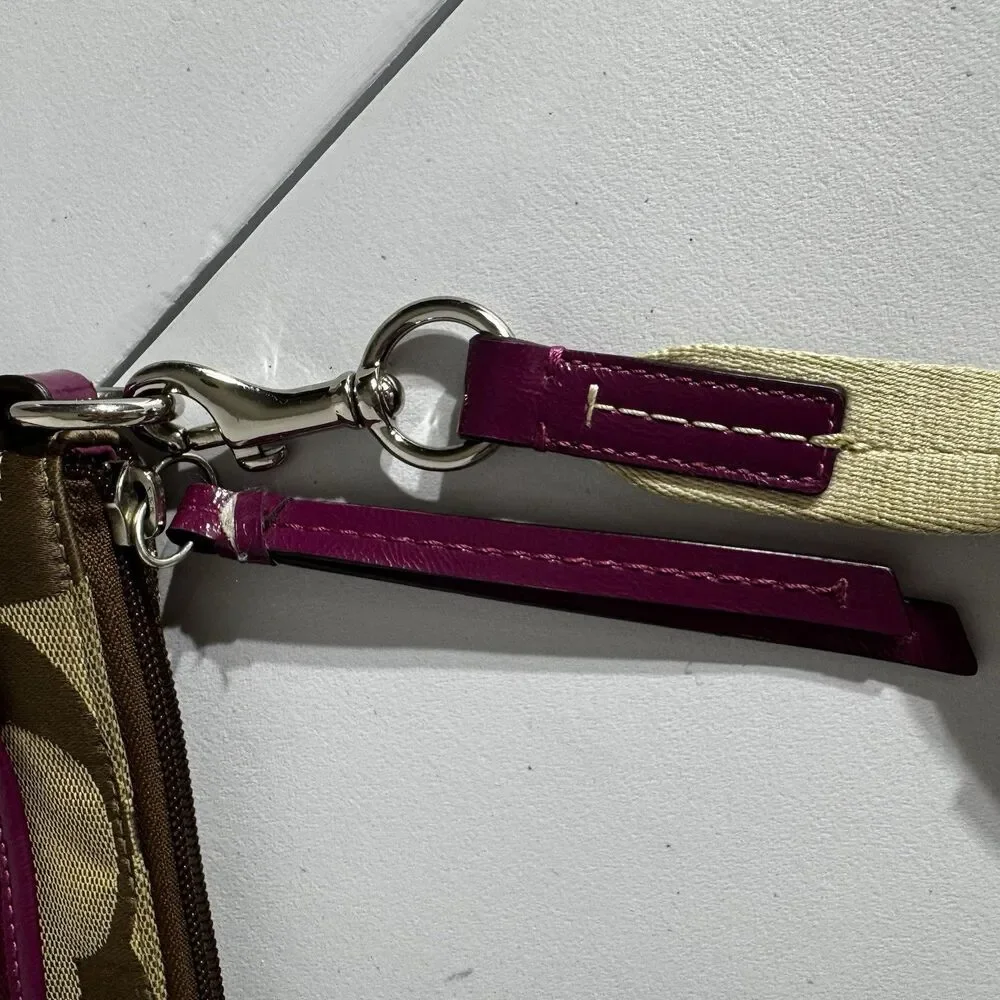 Coach Signature Stripe Shoulder Bag‎ Crossbody Swingpack Berry